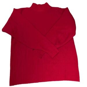 D.D. SLOANE Red Mock Neck Sweater | Lambswool Blend | Size Large | Essential...